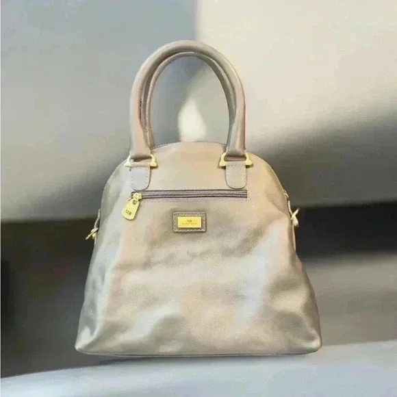 Milano Bags Silver Gray Flower Satchel Tote - Picture 9 of 16